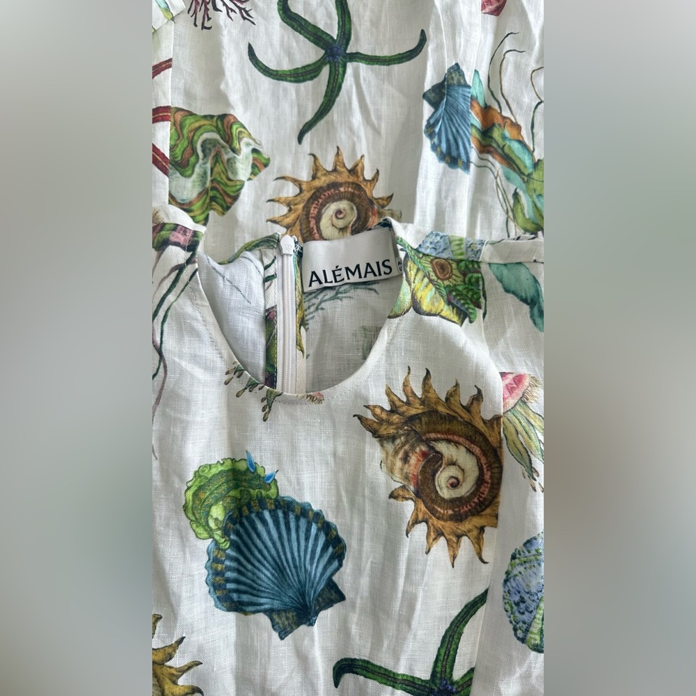 Alemais Sea Life Print Midi Dress - Cream and Multicolor.New - Picture 9 of 10